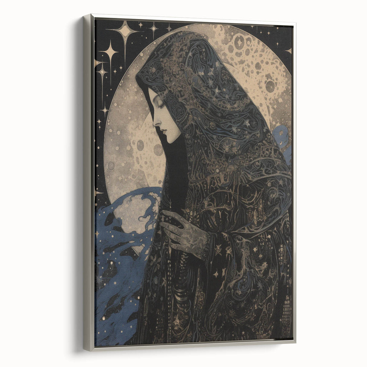 Electric Wall Art: Celestial Moon Priestess - Modern Electric Decor