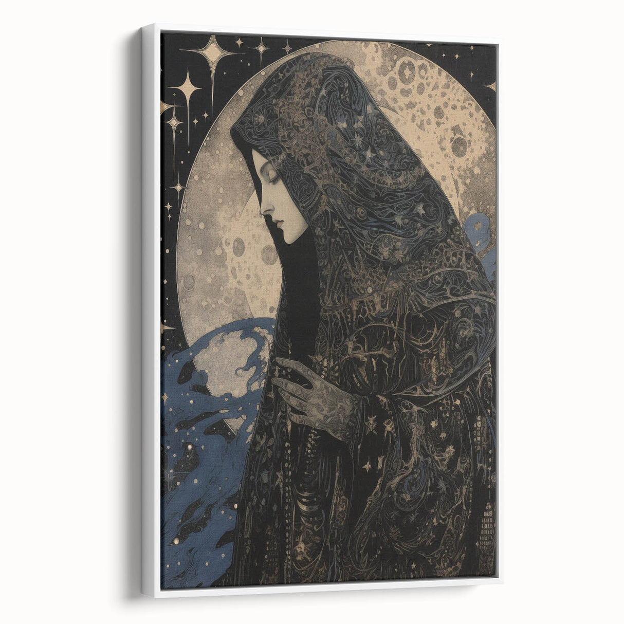 Electric Wall Art: Celestial Moon Priestess - Modern Electric Decor