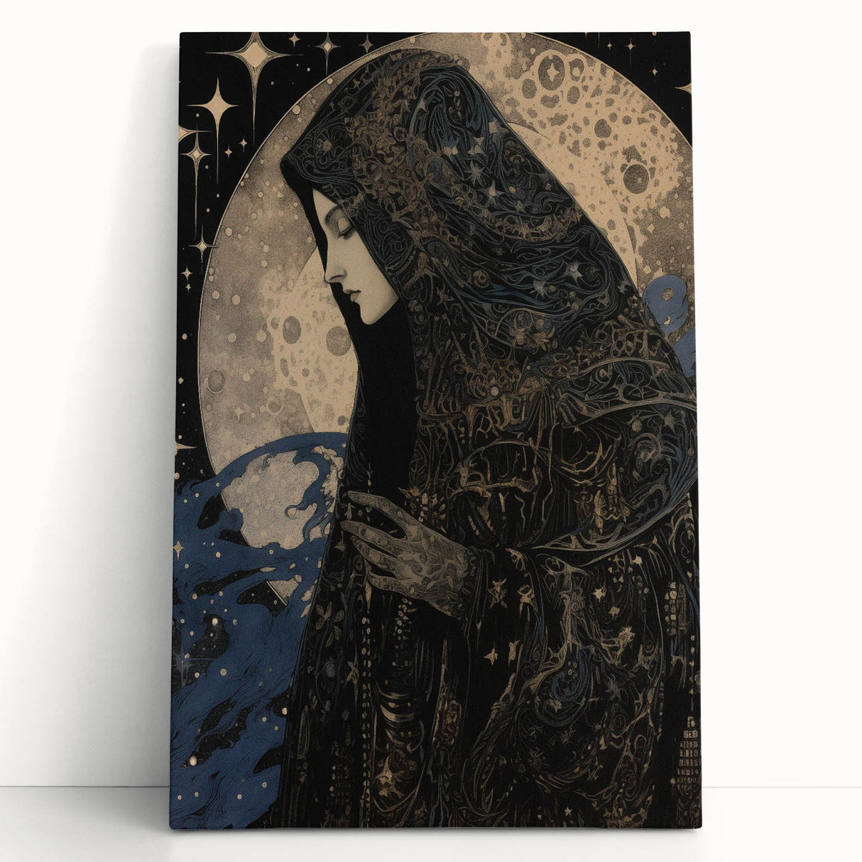 Electric Wall Art: Celestial Moon Priestess - Modern Electric Decor