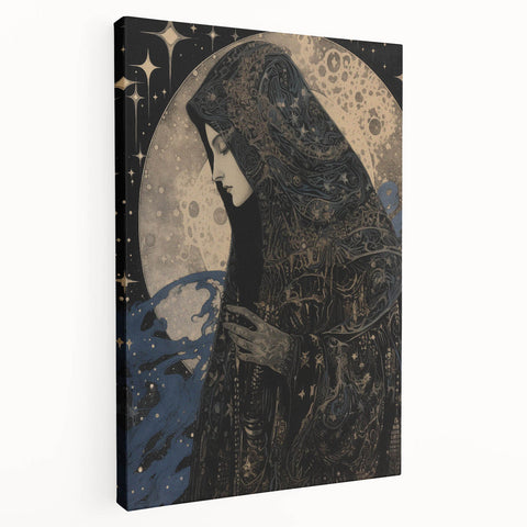 Electric Wall Art: Celestial Moon Priestess - Modern Electric Decor