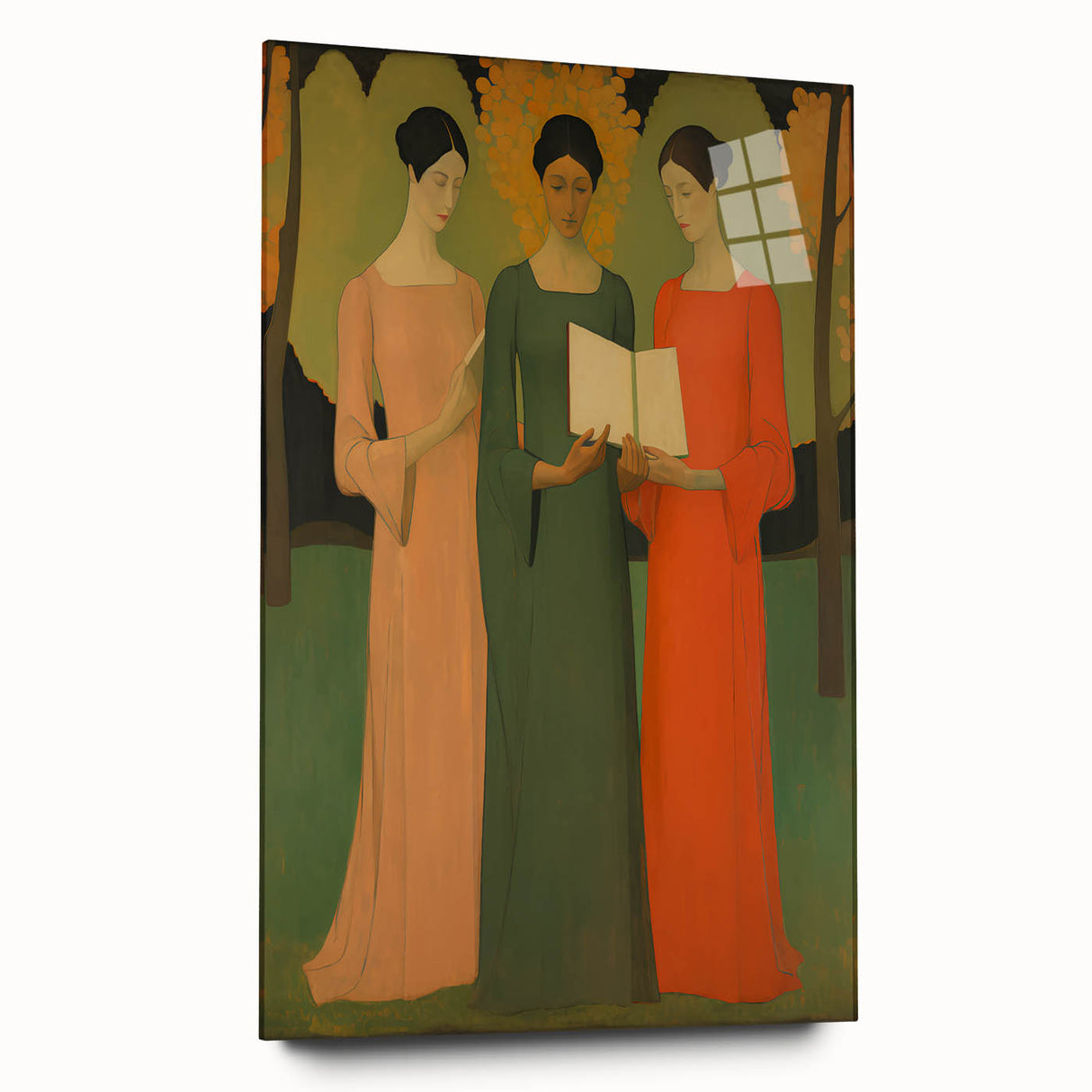 Electric Wall Art: Serene Trio of Women - Modern Electric Decor
