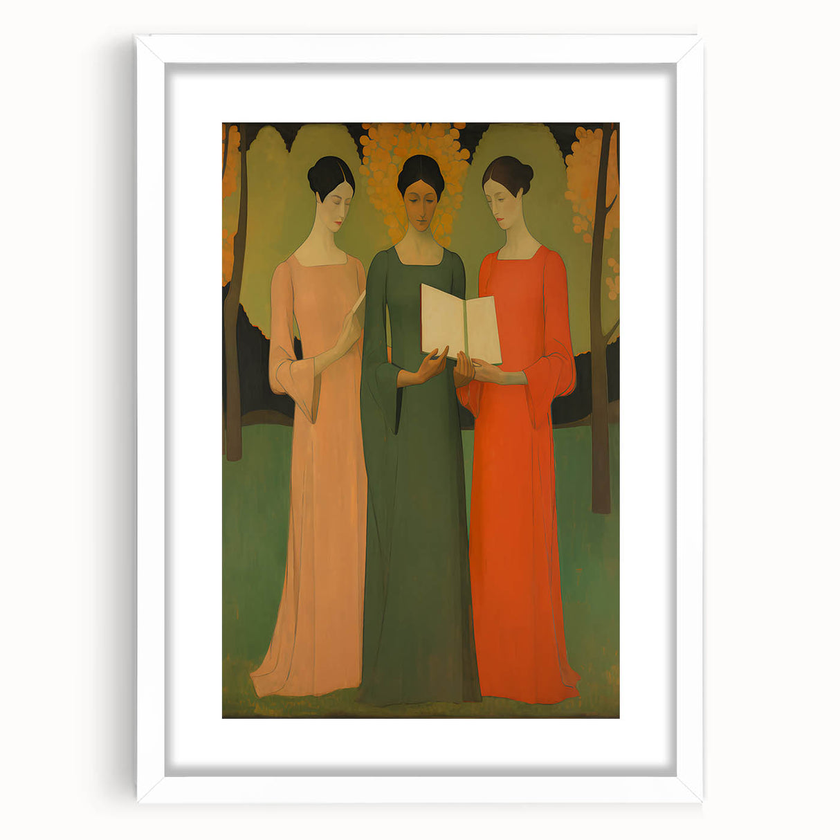 Electric Wall Art: Serene Trio of Women - Modern Electric Decor