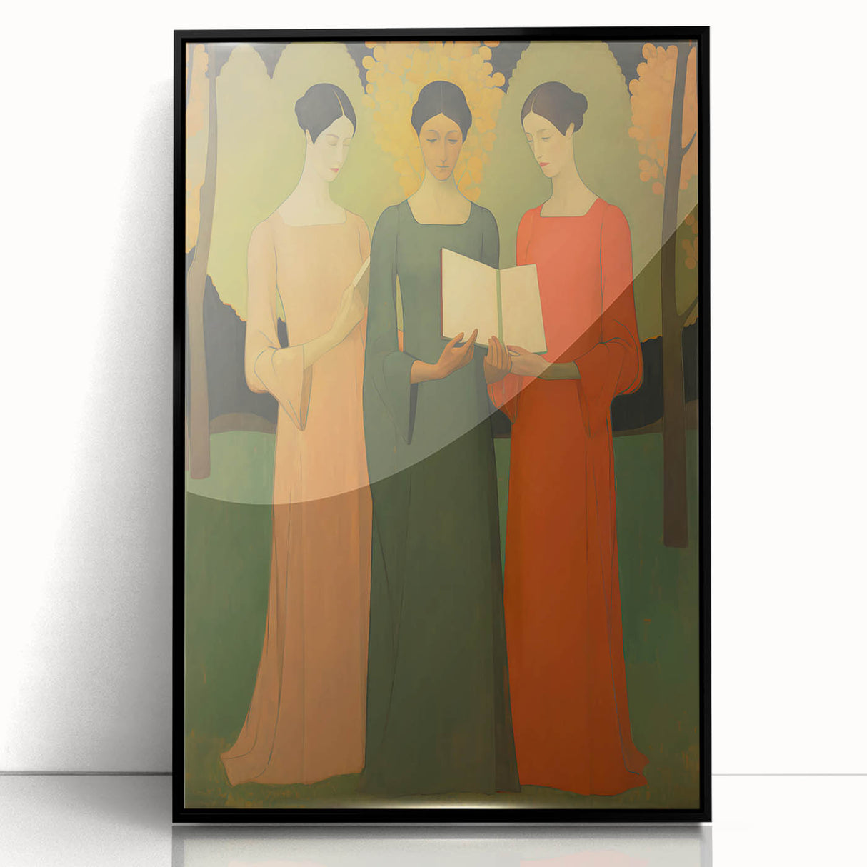 Electric Wall Art: Serene Trio of Women - Modern Electric Decor