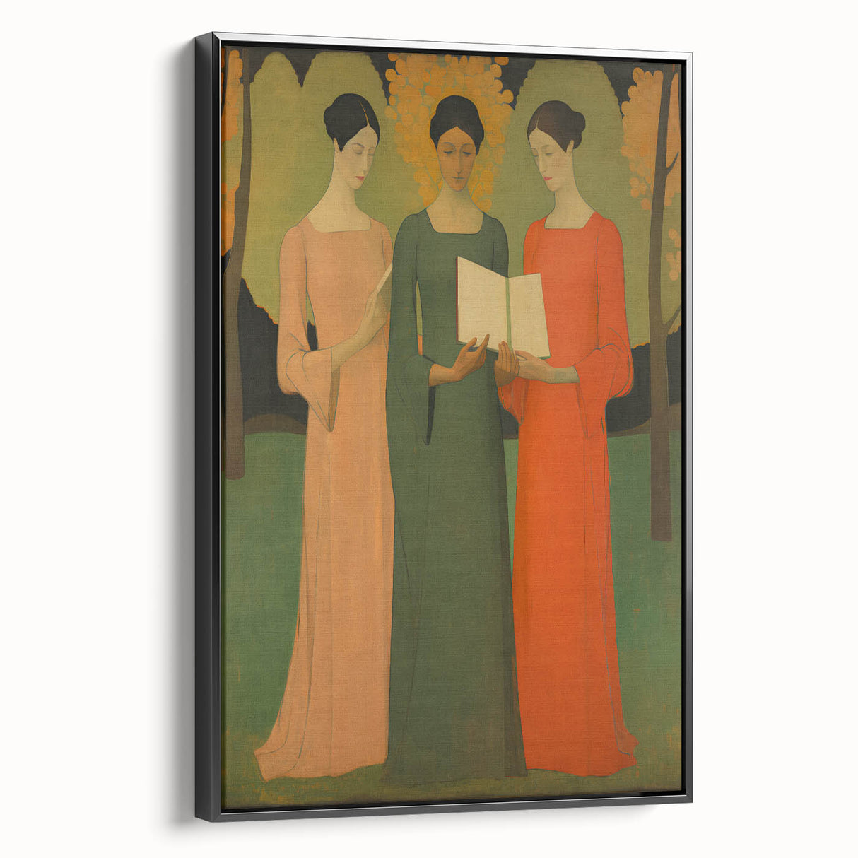 Electric Wall Art: Serene Trio of Women - Modern Electric Decor