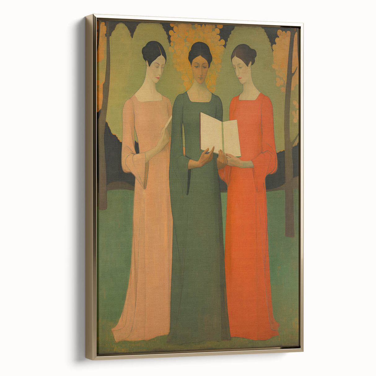 Electric Wall Art: Serene Trio of Women - Modern Electric Decor