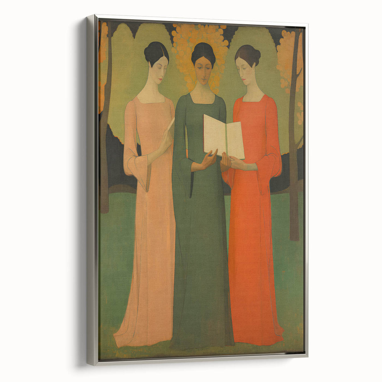Electric Wall Art: Serene Trio of Women - Modern Electric Decor