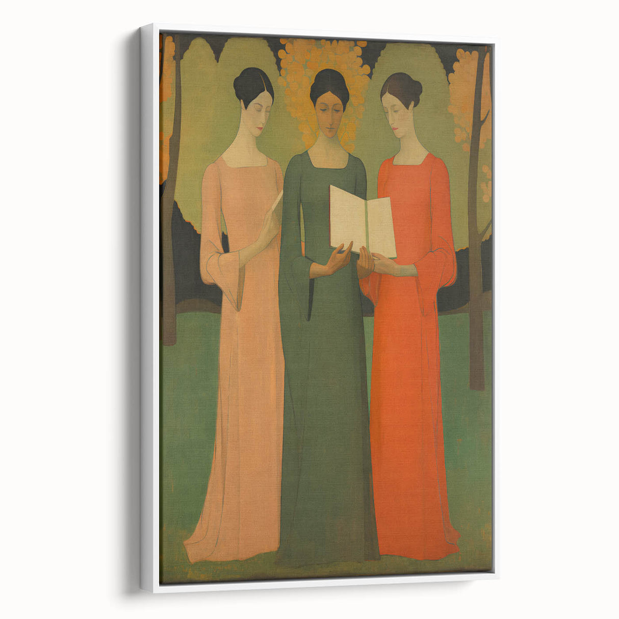 Electric Wall Art: Serene Trio of Women - Modern Electric Decor