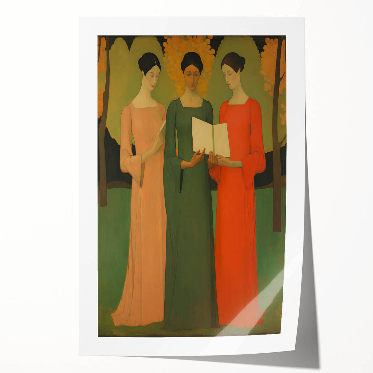 Electric Wall Art: Serene Trio of Women - Modern Electric Decor