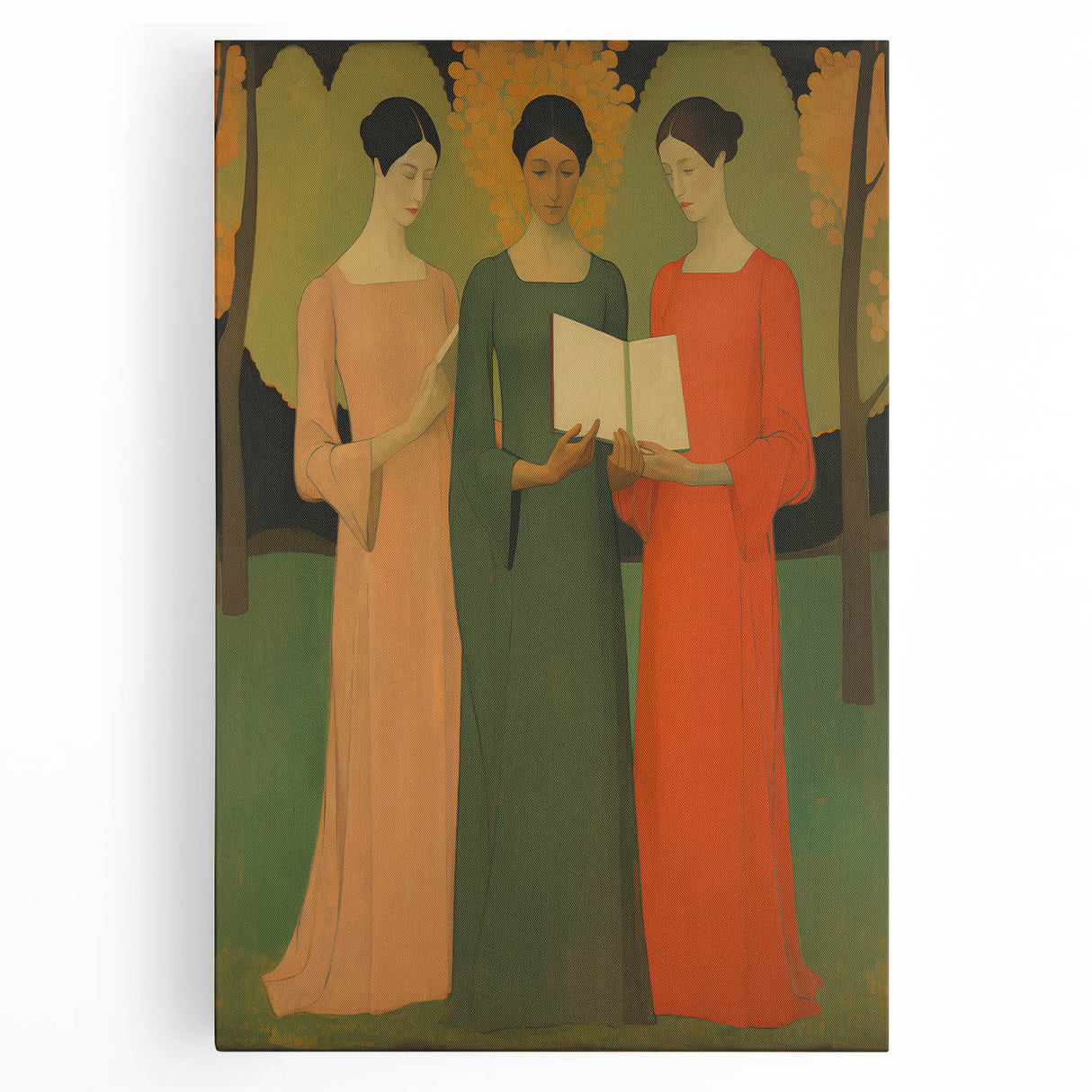 Electric Wall Art: Serene Trio of Women - Modern Electric Decor