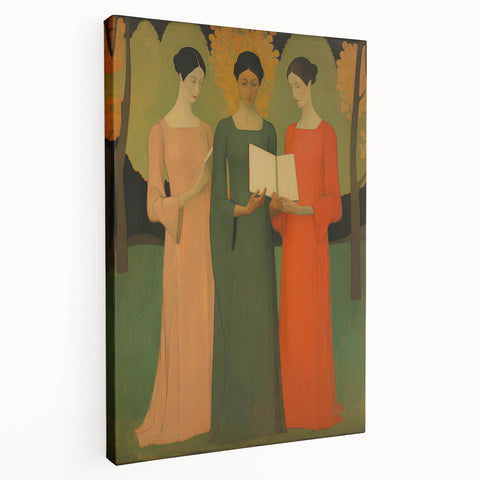 Electric Wall Art: Serene Trio of Women - Modern Electric Decor