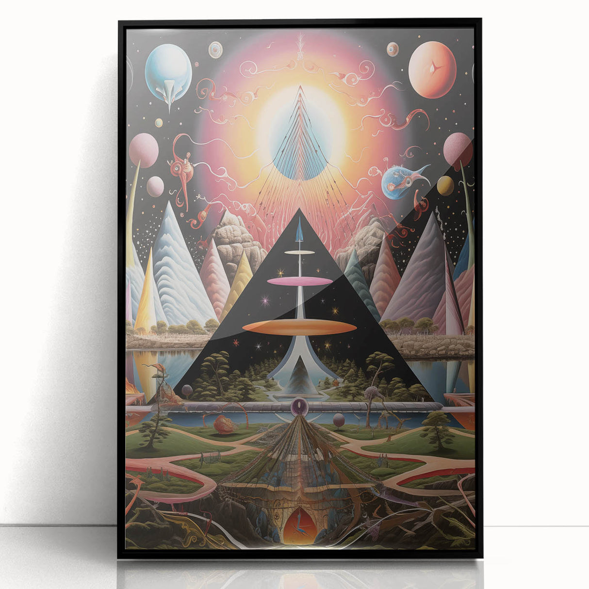 Electric Wall Art - Vibrant Abstract Electric Painting - Futuristic Design