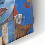 Electric Blue Abstract Portrait Canvas - Modern Vibrant Wall Art Decor