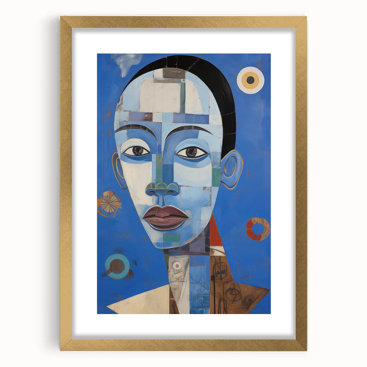 Electric Blue Abstract Portrait Canvas - Modern Vibrant Wall Art Decor