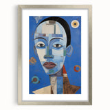 Electric Blue Abstract Portrait Canvas - Modern Vibrant Wall Art Decor