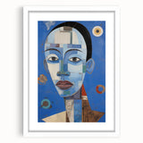 Electric Blue Abstract Portrait Canvas - Modern Vibrant Wall Art Decor