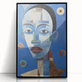 Electric Blue Abstract Portrait Canvas - Modern Vibrant Wall Art Decor