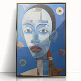 Electric Blue Abstract Portrait Canvas - Modern Vibrant Wall Art Decor