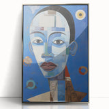 Electric Blue Abstract Portrait Canvas - Modern Vibrant Wall Art Decor
