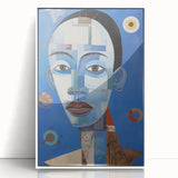 Electric Blue Abstract Portrait Canvas - Modern Vibrant Wall Art Decor