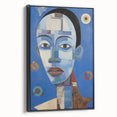 Electric Blue Abstract Portrait Canvas - Modern Vibrant Wall Art Decor