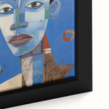 Electric Blue Abstract Portrait Canvas - Modern Vibrant Wall Art Decor