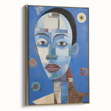 Electric Blue Abstract Portrait Canvas - Modern Vibrant Wall Art Decor
