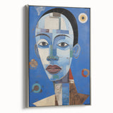 Electric Blue Abstract Portrait Canvas - Modern Vibrant Wall Art Decor