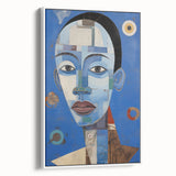Electric Blue Abstract Portrait Canvas - Modern Vibrant Wall Art Decor