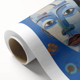 Electric Blue Abstract Portrait Canvas - Modern Vibrant Wall Art Decor