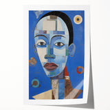 Electric Blue Abstract Portrait Canvas - Modern Vibrant Wall Art Decor