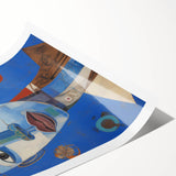 Electric Blue Abstract Portrait Canvas - Modern Vibrant Wall Art Decor