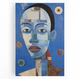 Electric Blue Abstract Portrait Canvas - Modern Vibrant Wall Art Decor