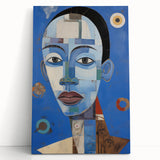 Electric Blue Abstract Portrait Canvas - Modern Vibrant Wall Art Decor