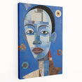 Electric Blue Abstract Portrait Canvas - Modern Vibrant Wall Art Decor