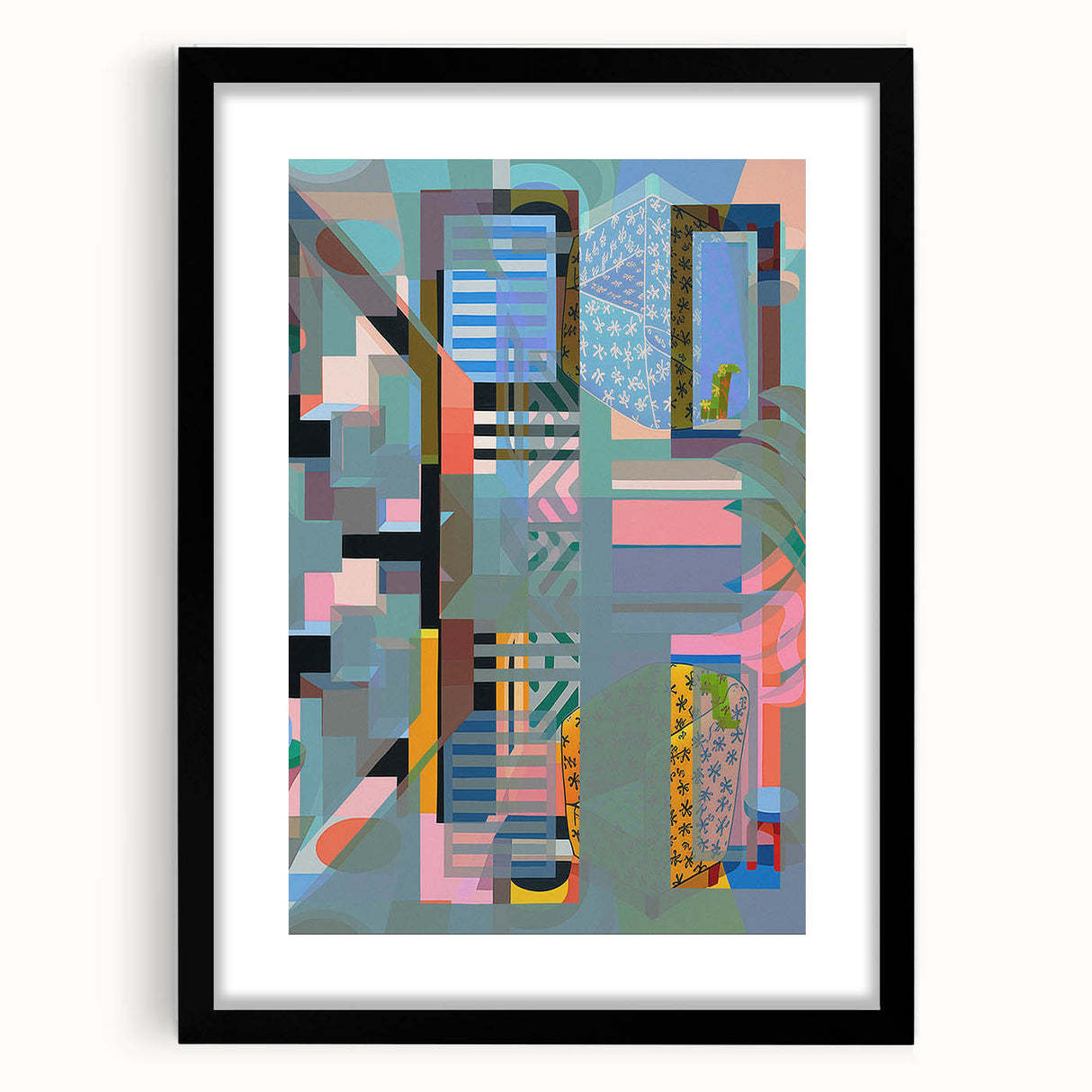 Electric Wall Art - Abstract Geometric Painting - Modern Electric Decor
