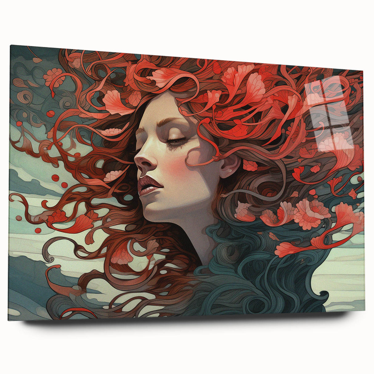 Electric Wall Art - Dreamy Abstract Portrait Painting - Modern Decor