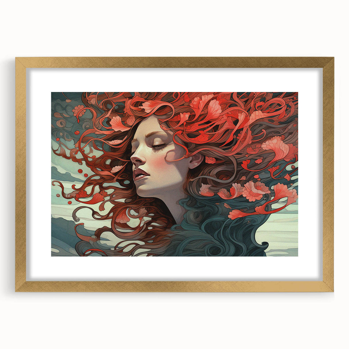 Electric Wall Art - Dreamy Abstract Portrait Painting - Modern Decor