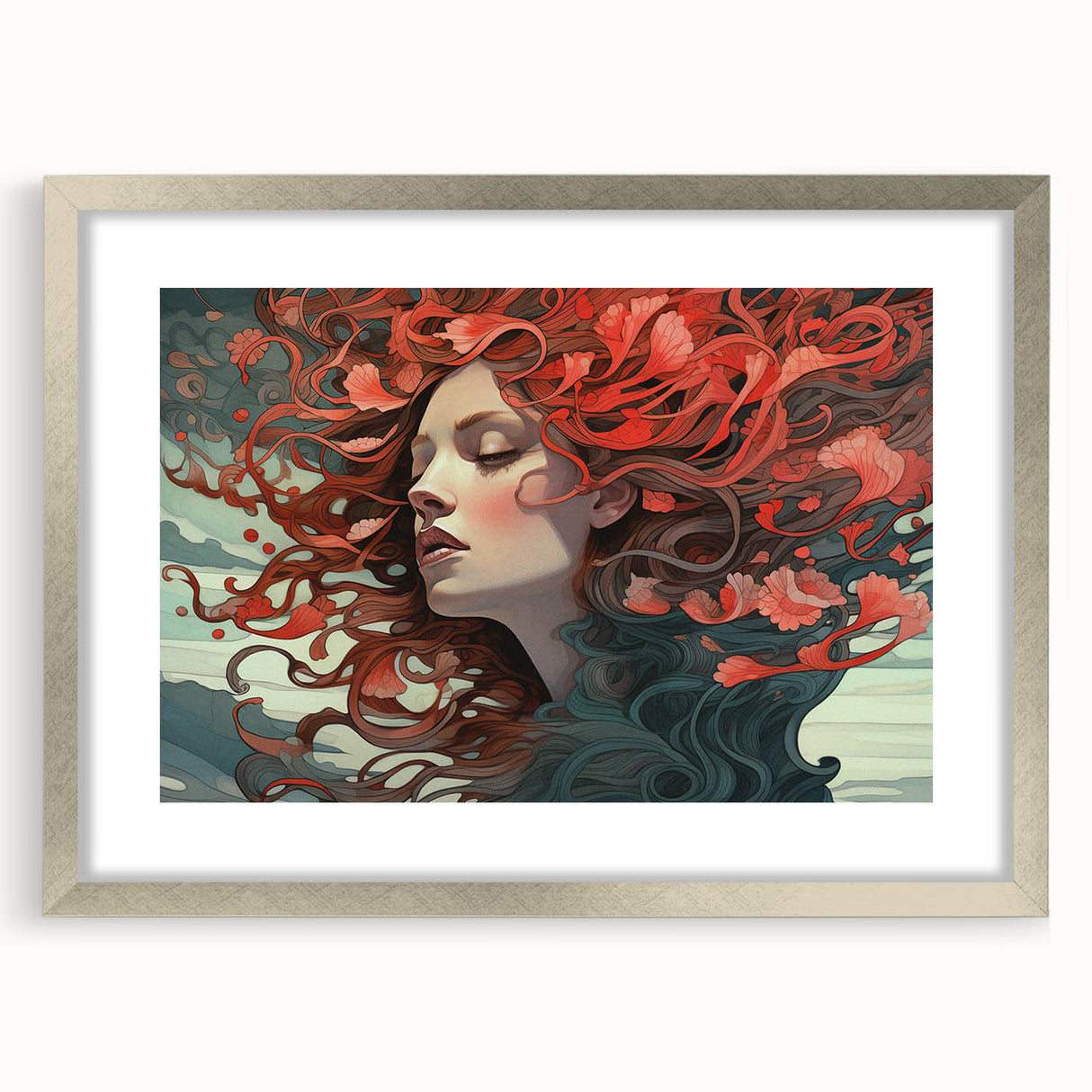 Electric Wall Art - Dreamy Abstract Portrait Painting - Modern Decor