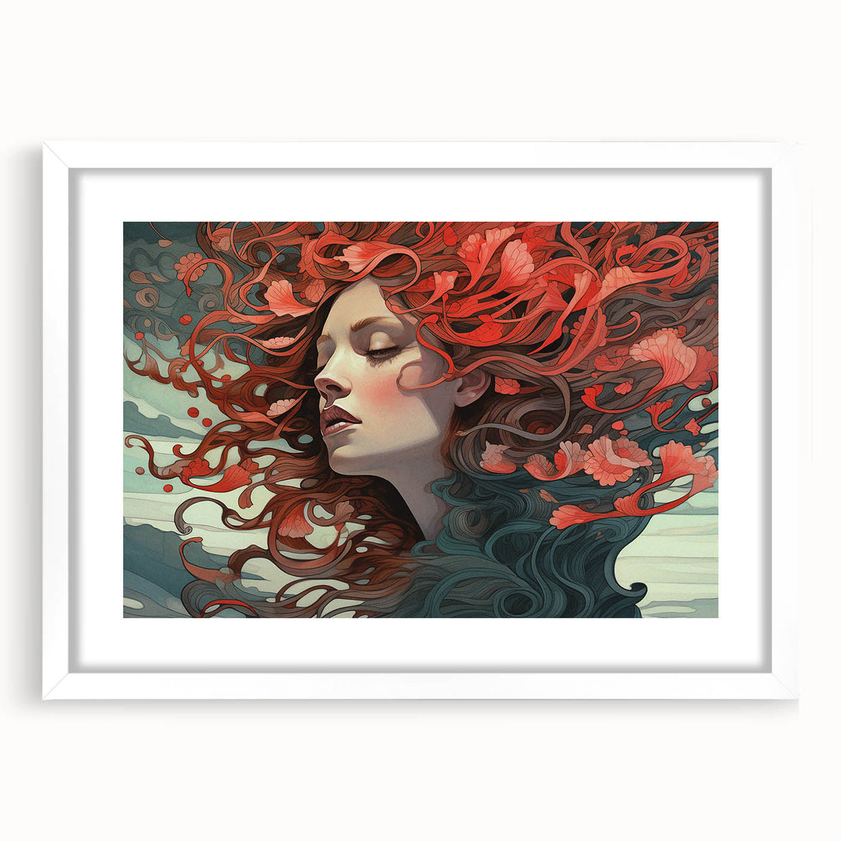 Electric Wall Art - Dreamy Abstract Portrait Painting - Modern Decor