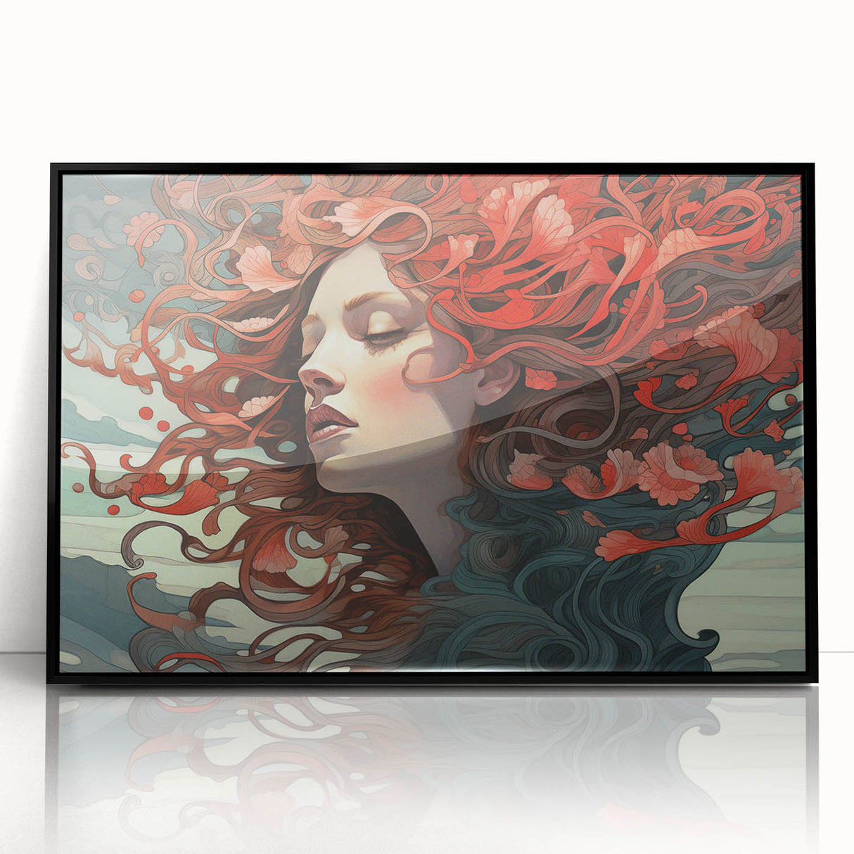 Electric Wall Art - Dreamy Abstract Portrait Painting - Modern Decor