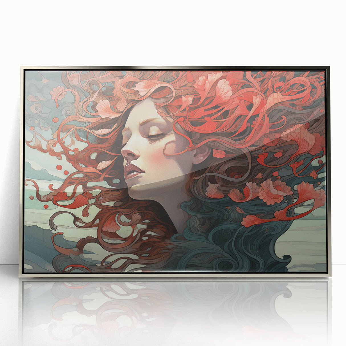Electric Wall Art - Dreamy Abstract Portrait Painting - Modern Decor