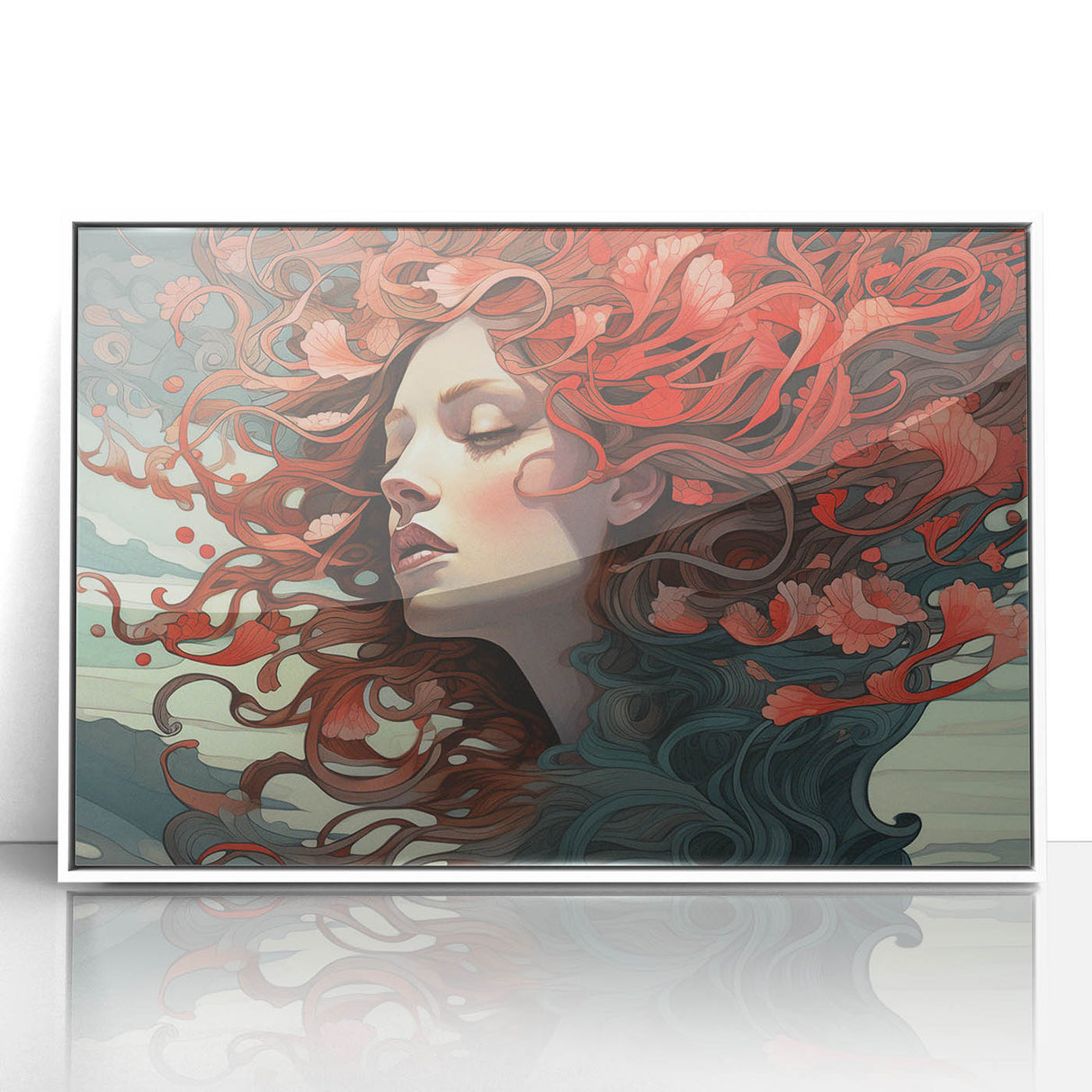 Electric Wall Art - Dreamy Abstract Portrait Painting - Modern Decor
