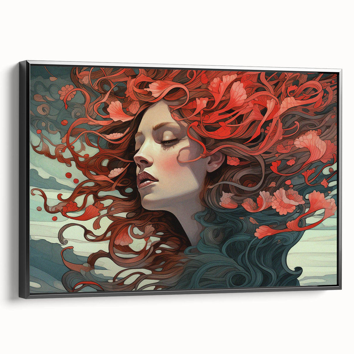 Electric Wall Art - Dreamy Abstract Portrait Painting - Modern Decor