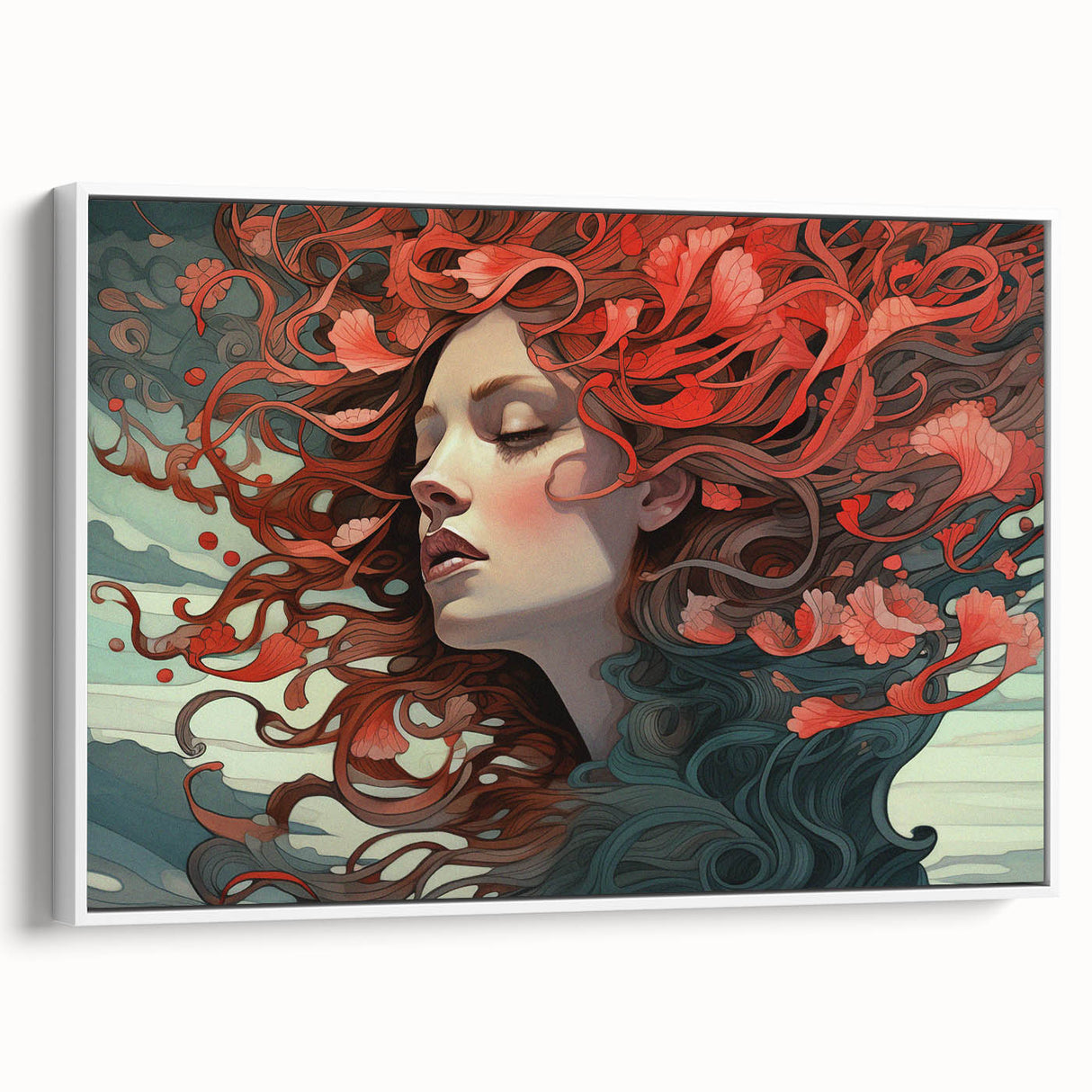 Electric Wall Art - Dreamy Abstract Portrait Painting - Modern Decor