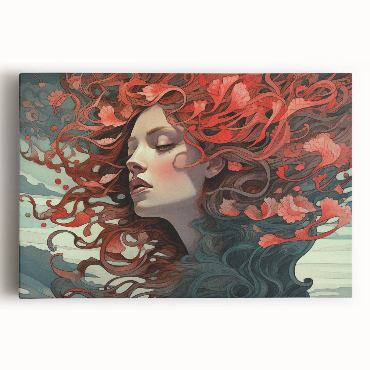 Electric Wall Art - Dreamy Abstract Portrait Painting - Modern Decor