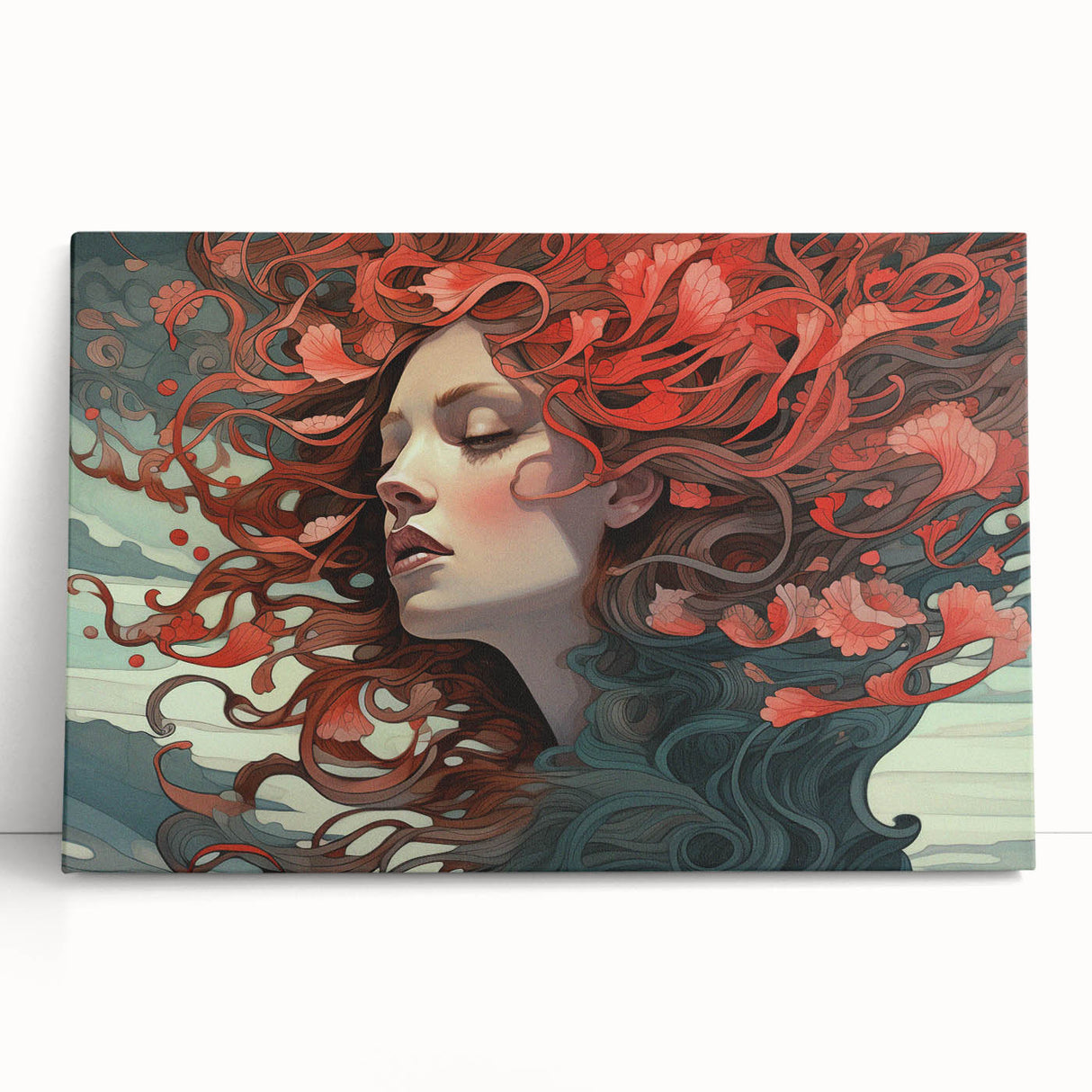 Electric Wall Art - Dreamy Abstract Portrait Painting - Modern Decor