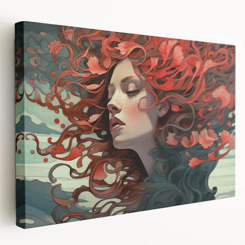 Electric Wall Art - Dreamy Abstract Portrait Painting - Modern Decor