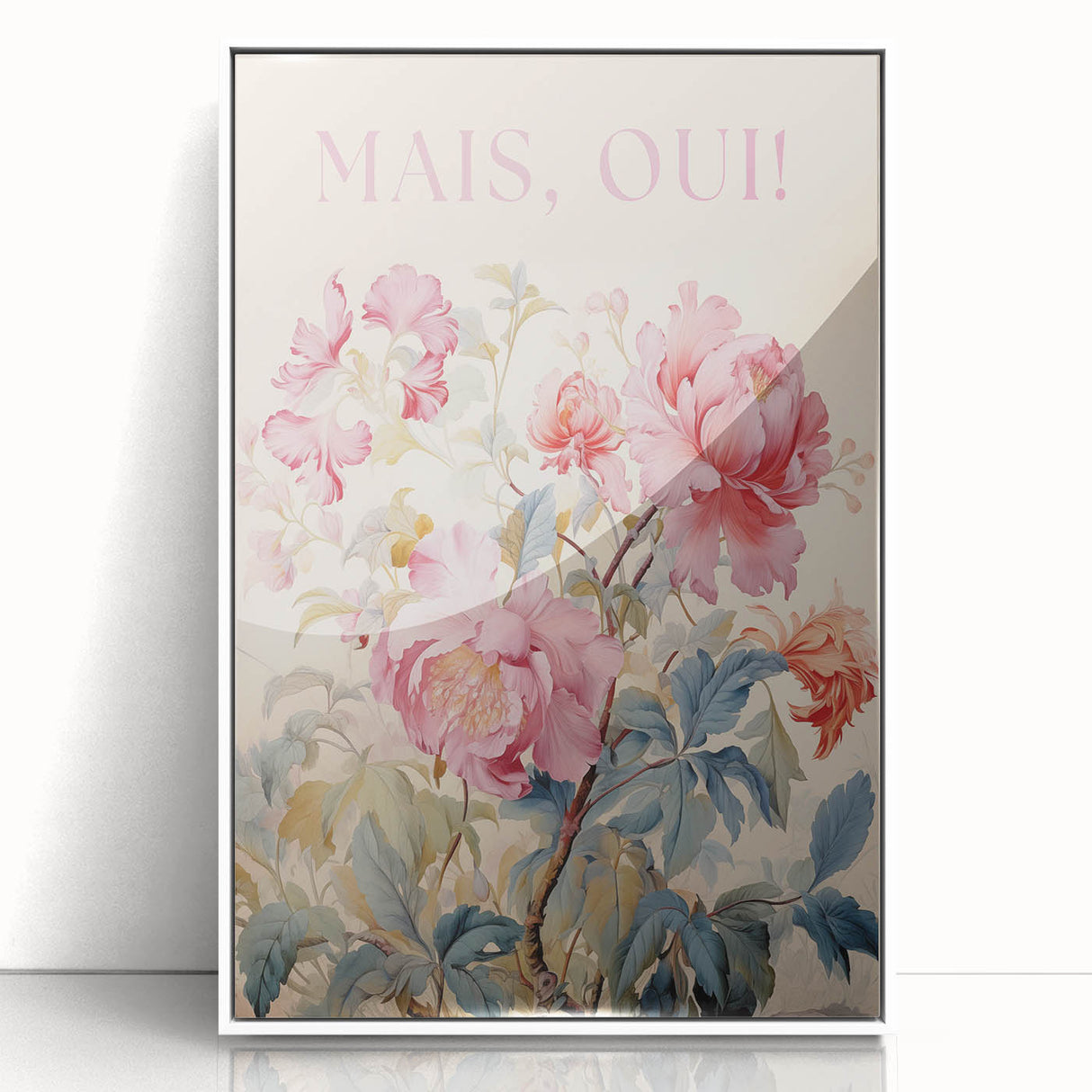 Electric Wall Art - Elegant Floral Painting with Typography - Modern Decor