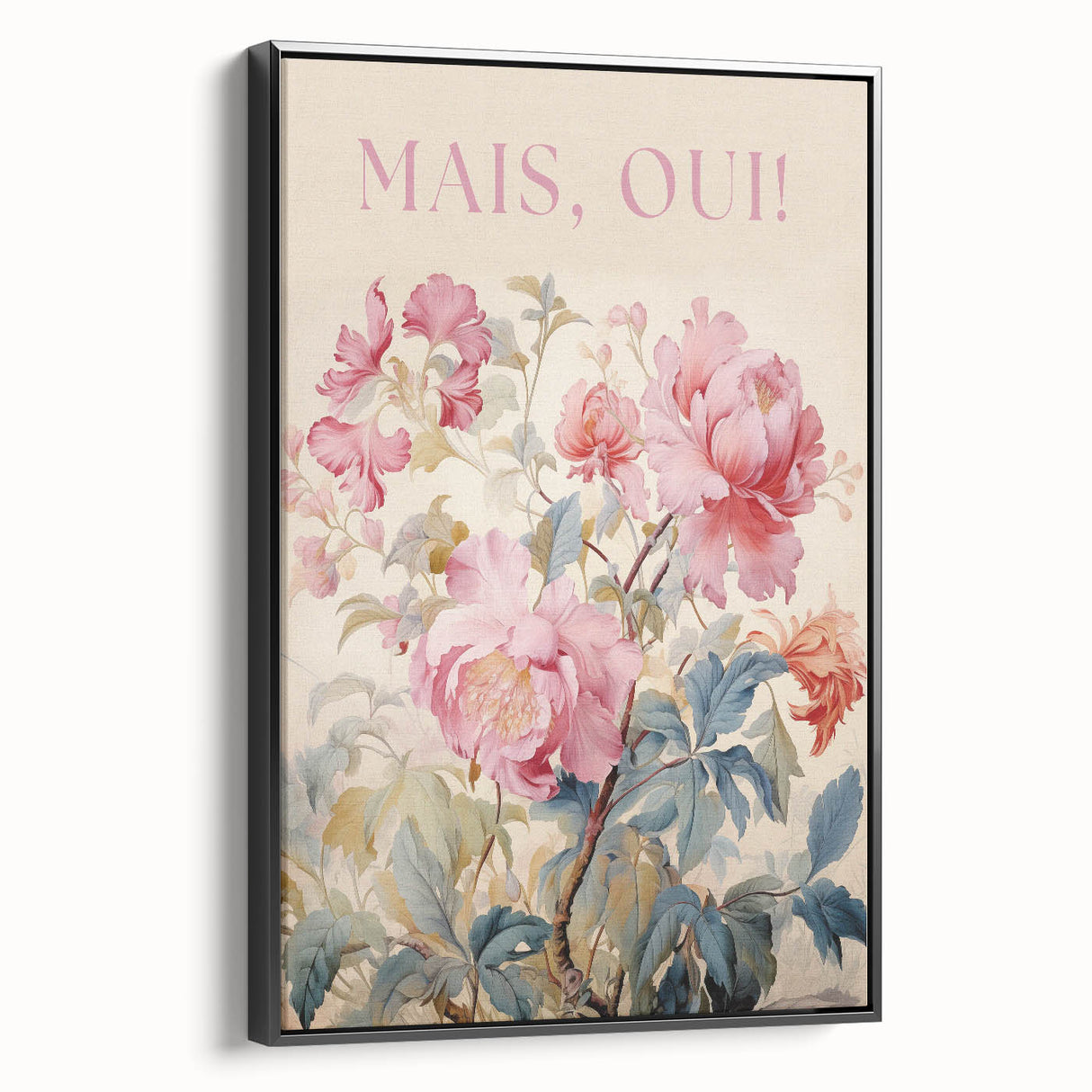 Electric Wall Art - Elegant Floral Painting with Typography - Modern Decor