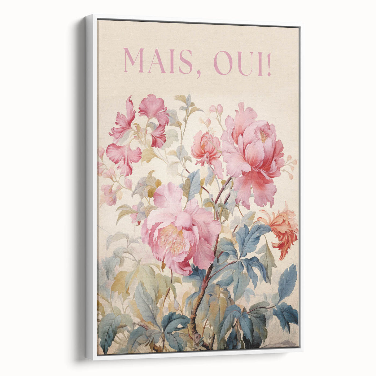 Electric Wall Art - Elegant Floral Painting with Typography - Modern Decor